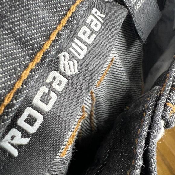 VTG Rocawear Jeans Mens 34 Dark Baggy Y2K Wide Leg Skate Denim Grunge Hip Hop - Picture 8 of 9